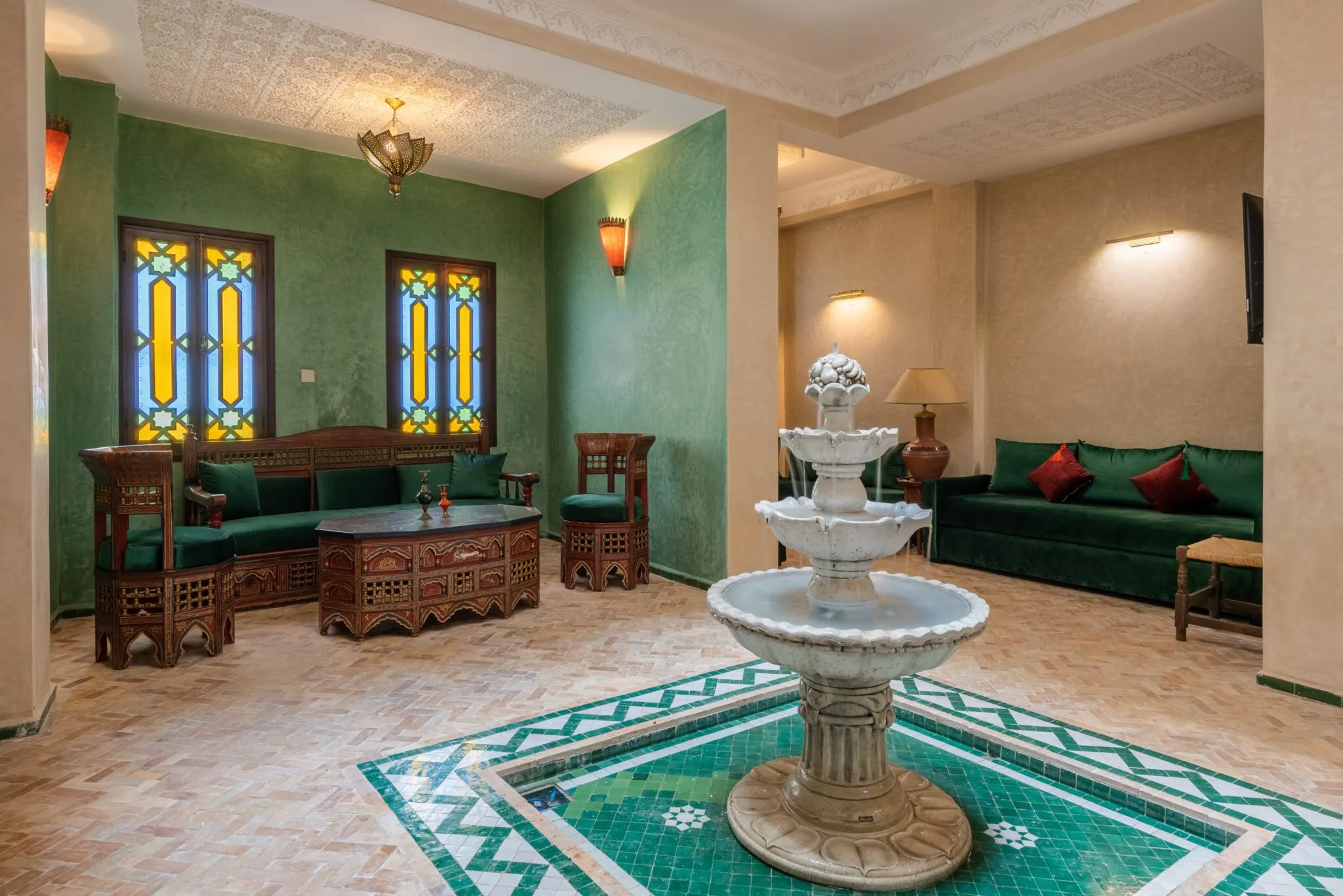 Traditional Moroccan patio at Riad Sultana Tangier